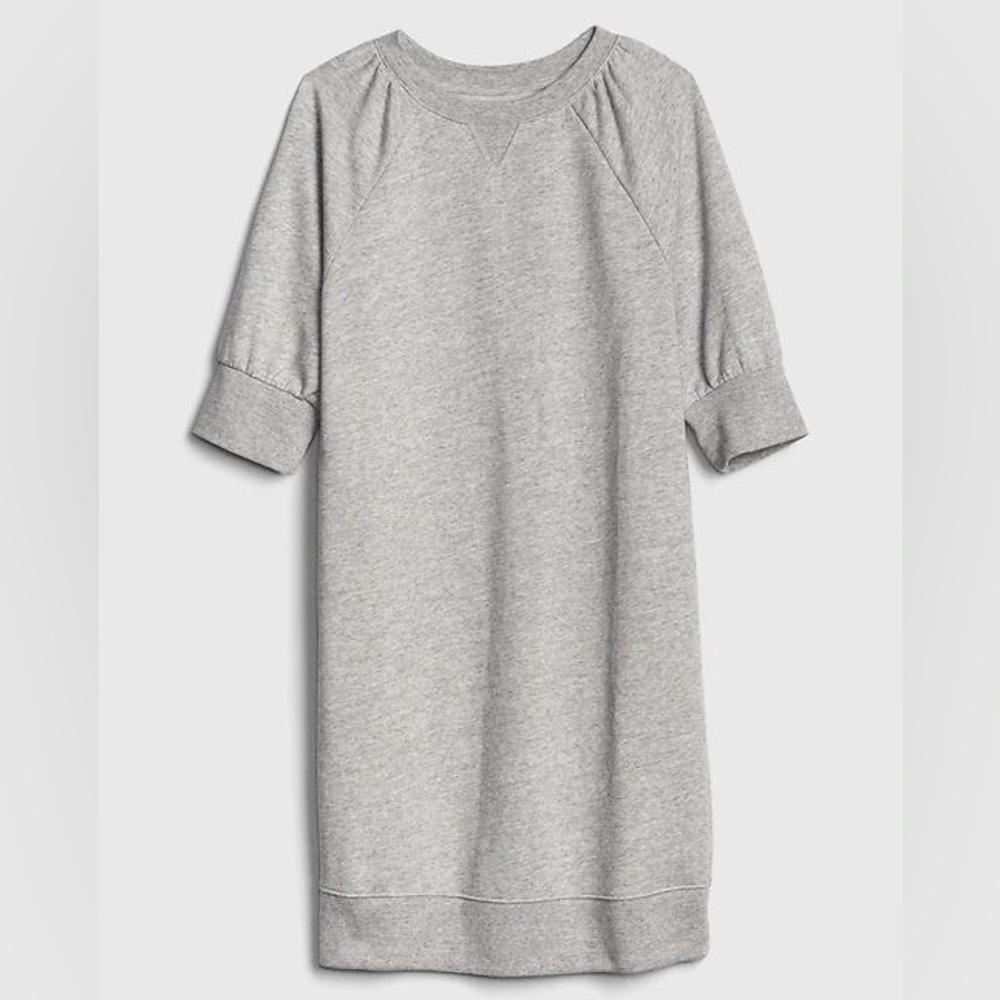 GAP Puff Sleeve Crewneck Sweatshirt Dress